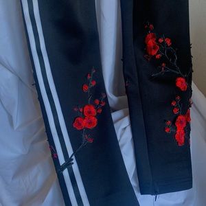 jogger pants with roses